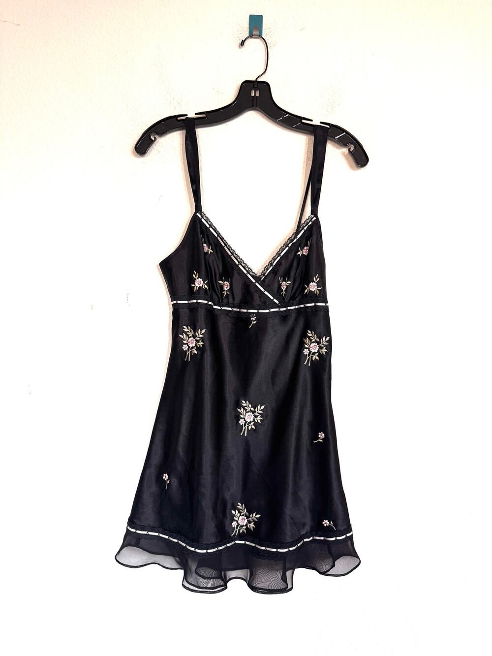 Reformation Vintage Morgan Taylor Embroidered Satin Babydoll Slip Dress S